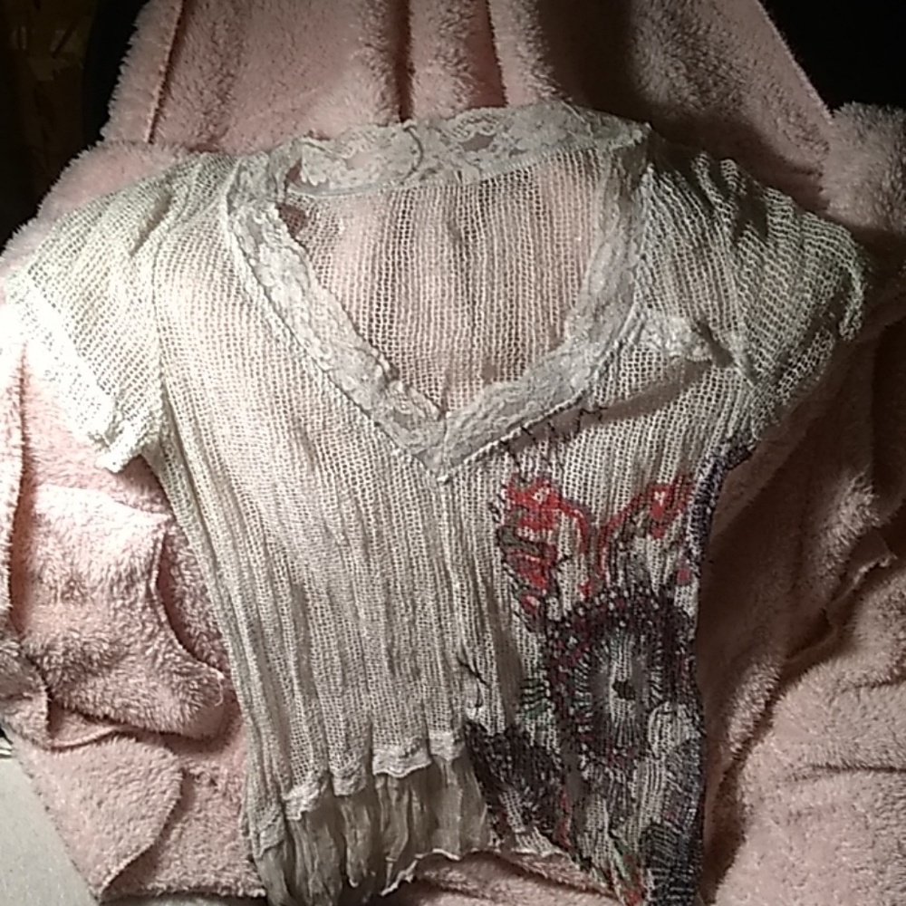 Netted beautiful cream shirt